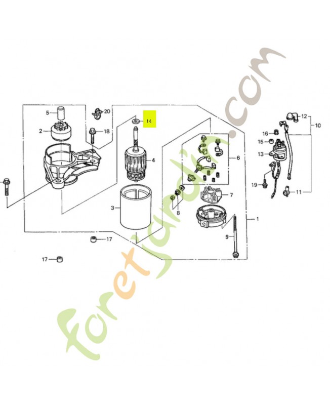 Rondelle de raccord réf. Honda 90407ZF5L31