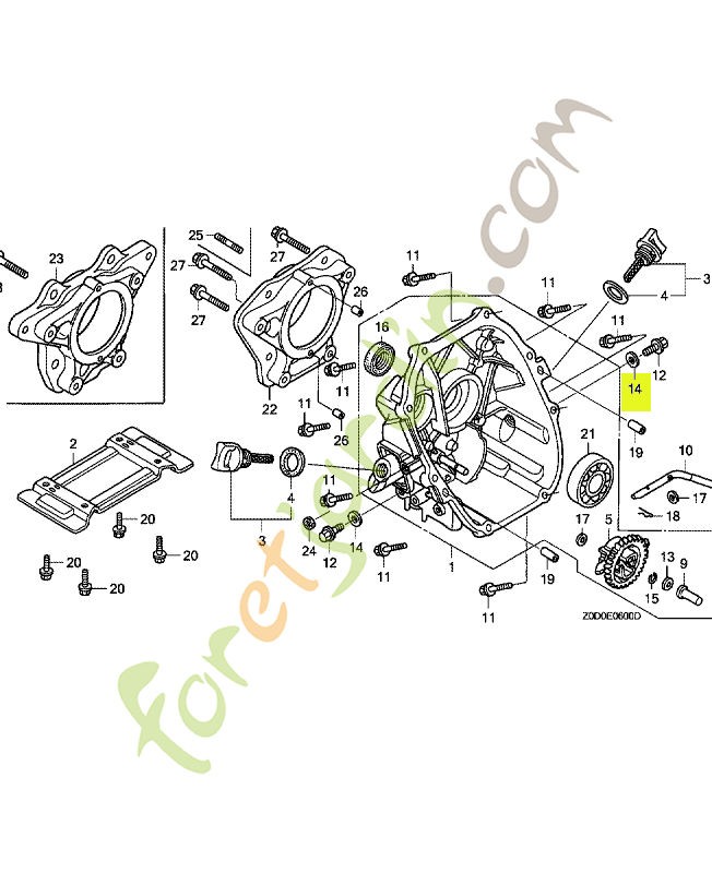Rondelle de bouchon de vidange réf. Honda 90601ZE1000