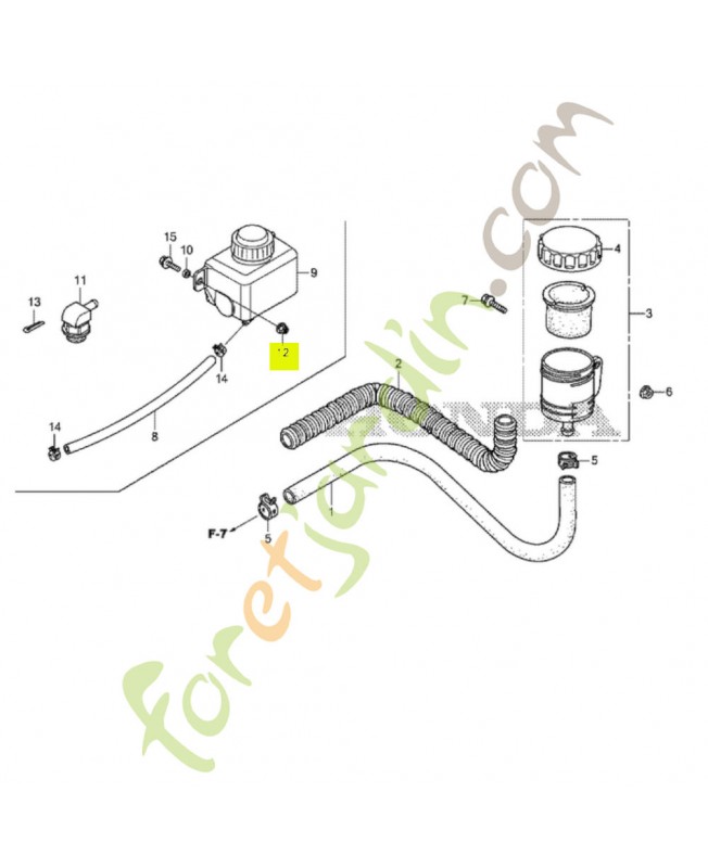 Ecrou nylon 6mm réf. Honda 90303V10000