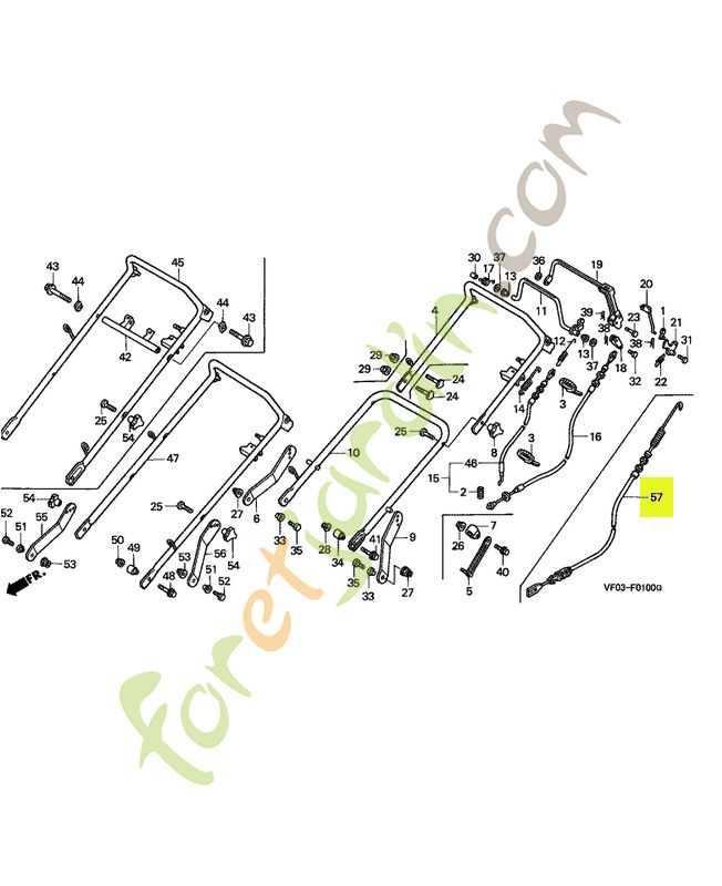 Cable comp. embrayage réf. Honda 54510VF0E51