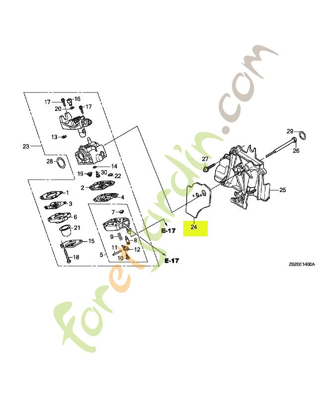 Joint de carburateur réf. Honda 16221Z0Z000