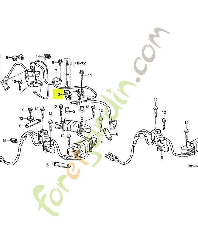 Ens. bobine, allumage (2) réf. Honda 30550Z0A033