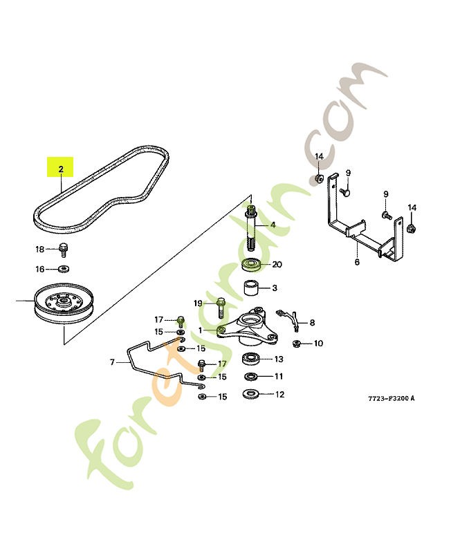 Courroie en v de lame (sb réf. Honda 76181772L02