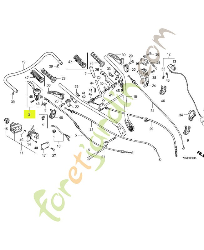 Ens. levier de gaz réf. Honda 17850723013