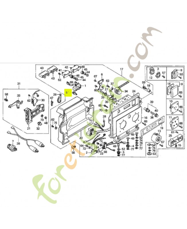 Vis de rivet 5x10 réf. Honda 90127ZV5003