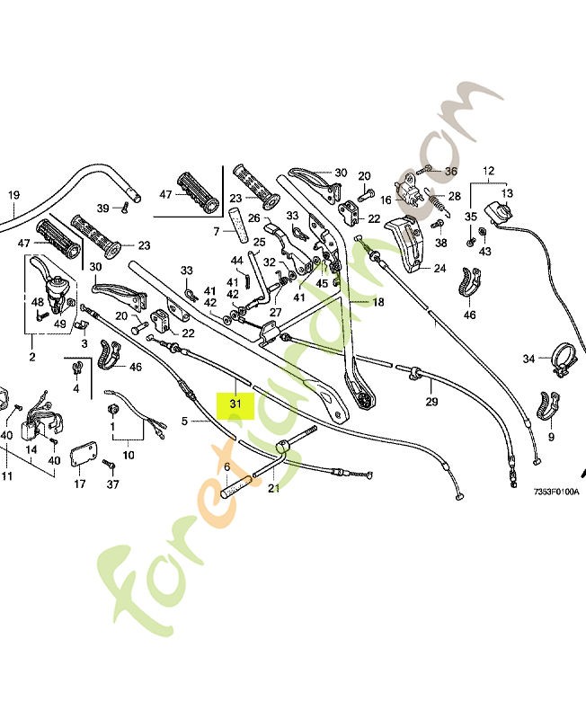 Cable comp. d'embrayage réf. Honda 54720735010