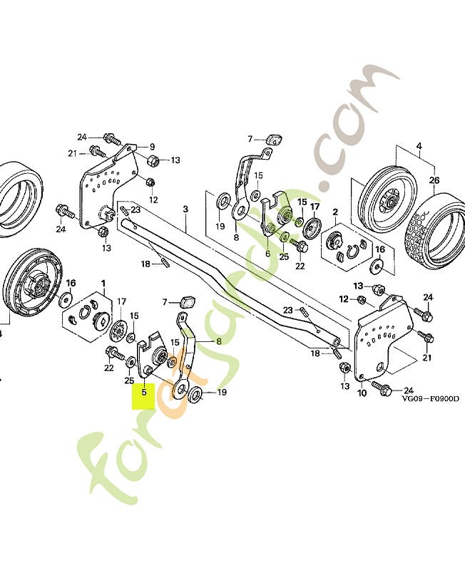 Bras comp. reglage ar. d. réf. Honda 42930VG0000