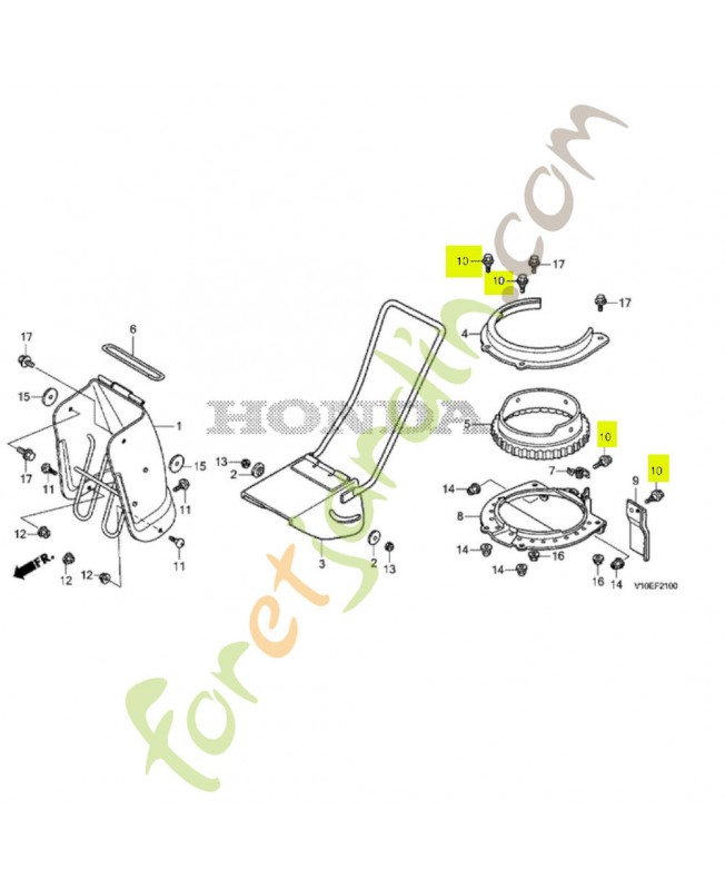Boulon réglage gouttiere Honda 90112V10R10
