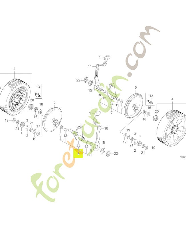 Bras comp. reglage ar. d. réf. Honda 42930VH7010