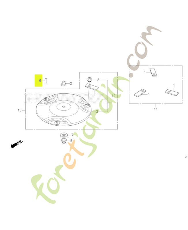 Clavette plate, 4x4x14 réf. Honda 90751VP7000