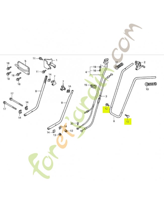 Boulon de support de poignée réf. Honda 90109799000
