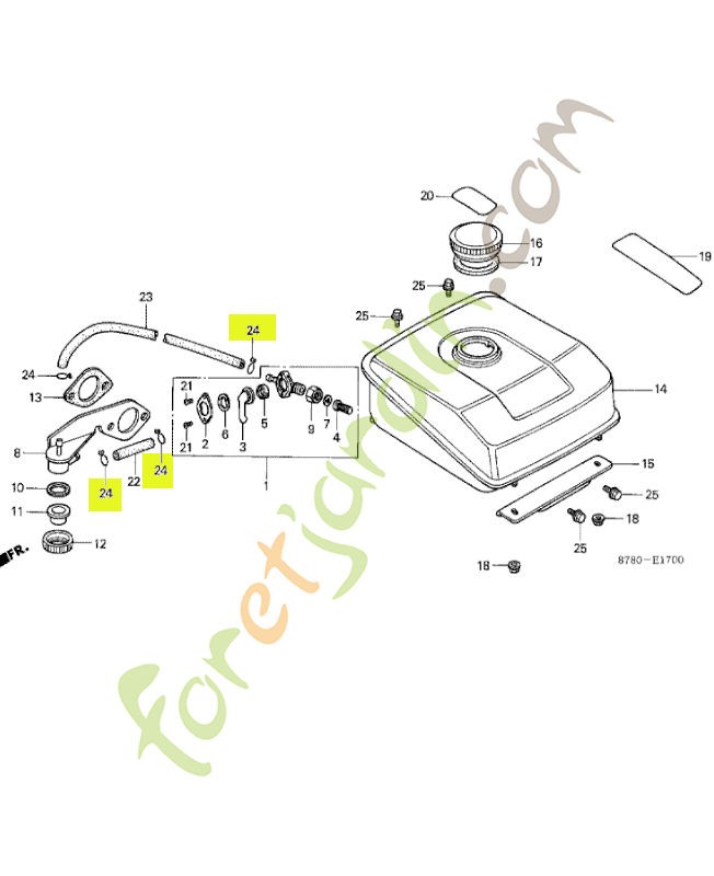 Agrafe de tuyau (b8) réf. Honda 9500202080
