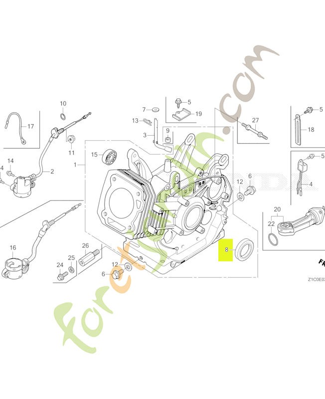 Joint d'etancheite d'huil réf. Honda 91201Z1C003