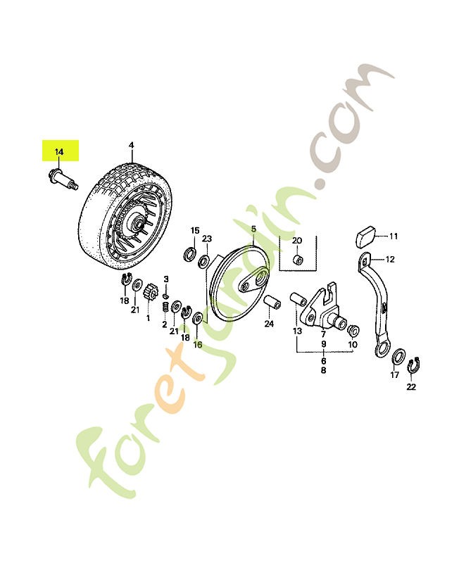 Boulon, arbre de roue ar. réf. Honda 90102VG3000