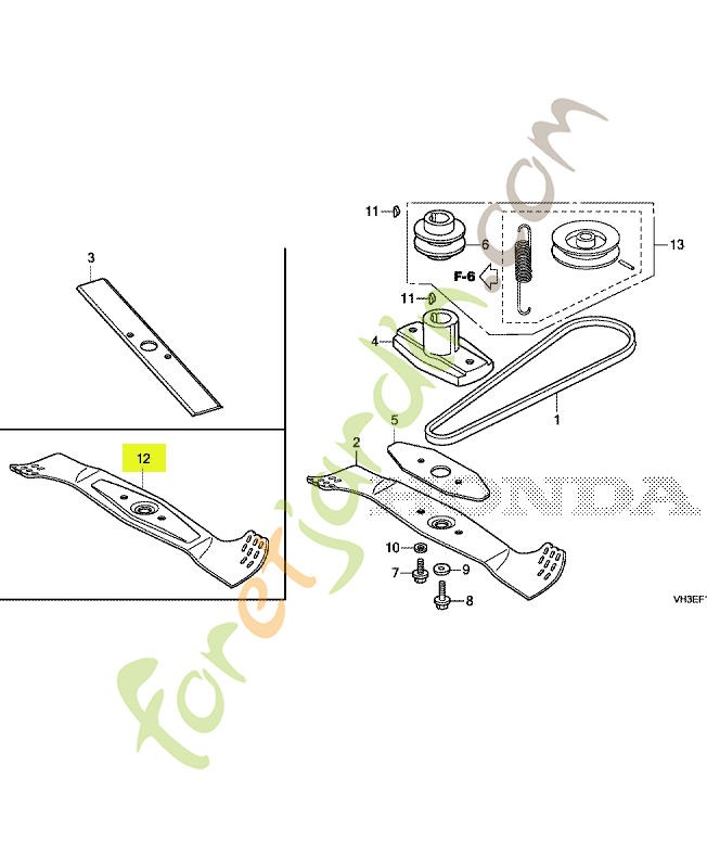 Lame de rotor réf. Honda 72511VH4R10
