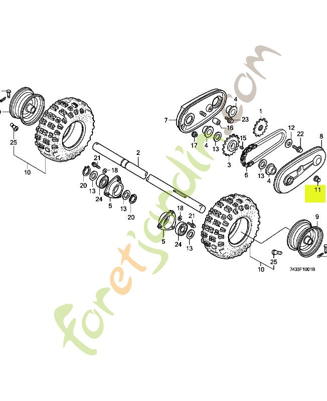 Ecrou de chapeau, 8mm réf. Honda 90443107000