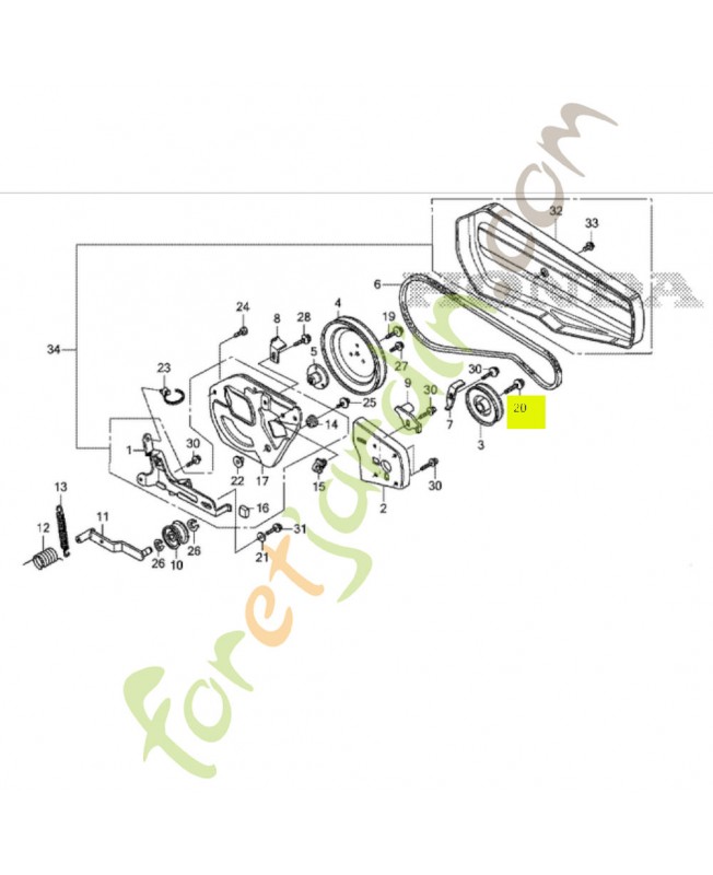 Boulon de bride 8x22 réf. Honda 90104V42000