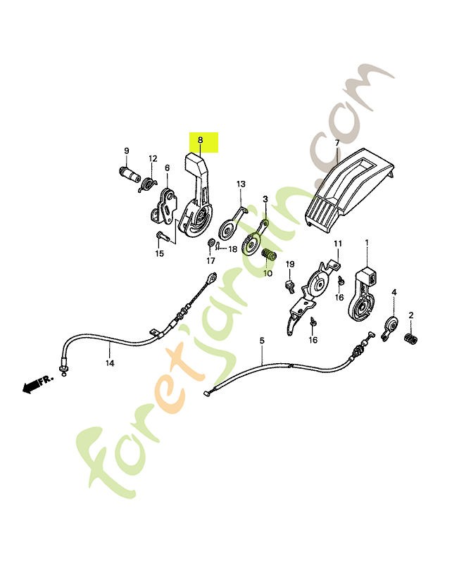 Levier de changement réf. Honda 54311VE0J50