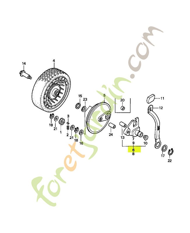 Bras comp. reglage ar. d. réf. Honda 42930VG3B01