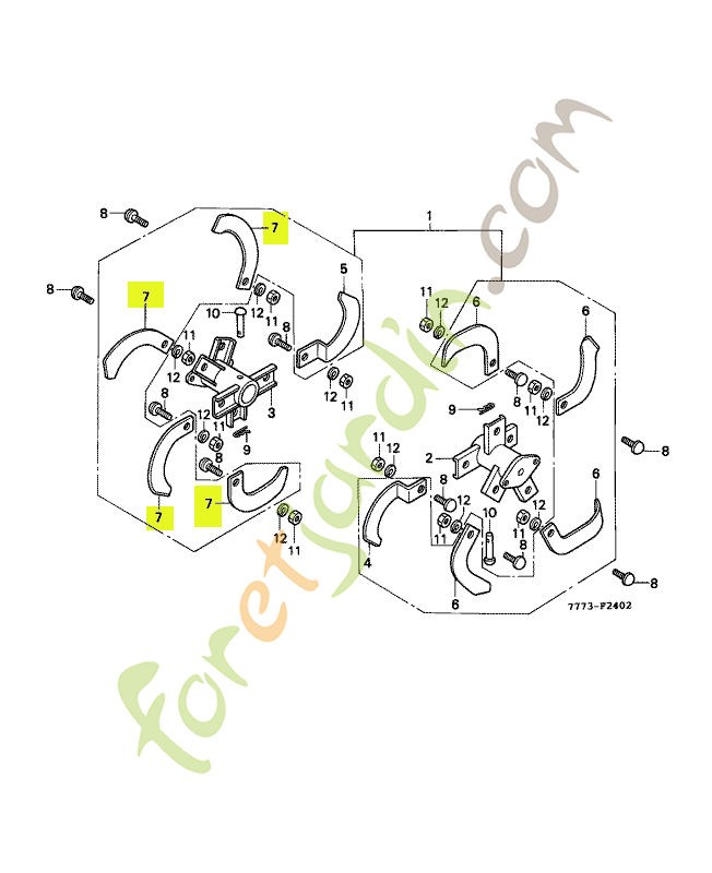 Lame b de rotor réf. Honda 72465773003