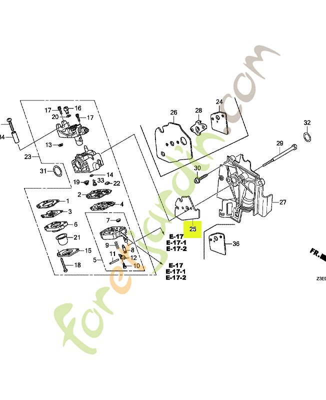 Joint de carburateur réf. Honda 16221Z0H010