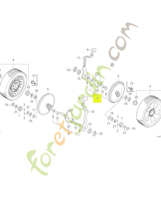 Bras comp. reglage ar. g. réf. Honda 42940VH7010