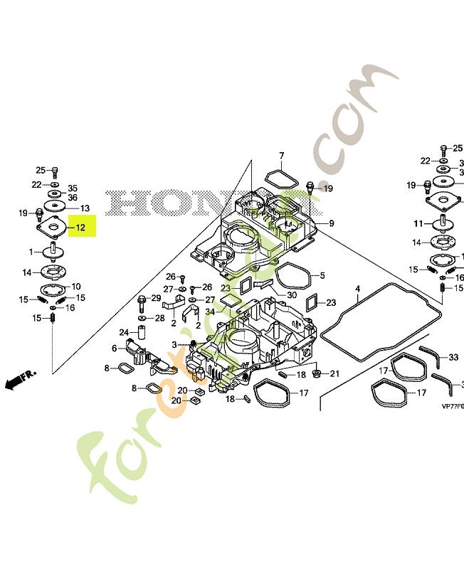 Plaque de fixation réf. Honda 50356VP7000