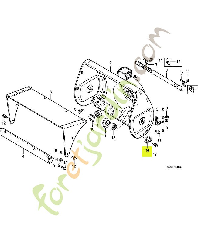 Dérapage de tarière  réf. Honda 76153736010