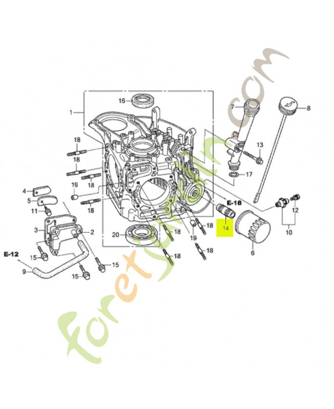 Support de filtre a huile réf. Honda 90018PN3000