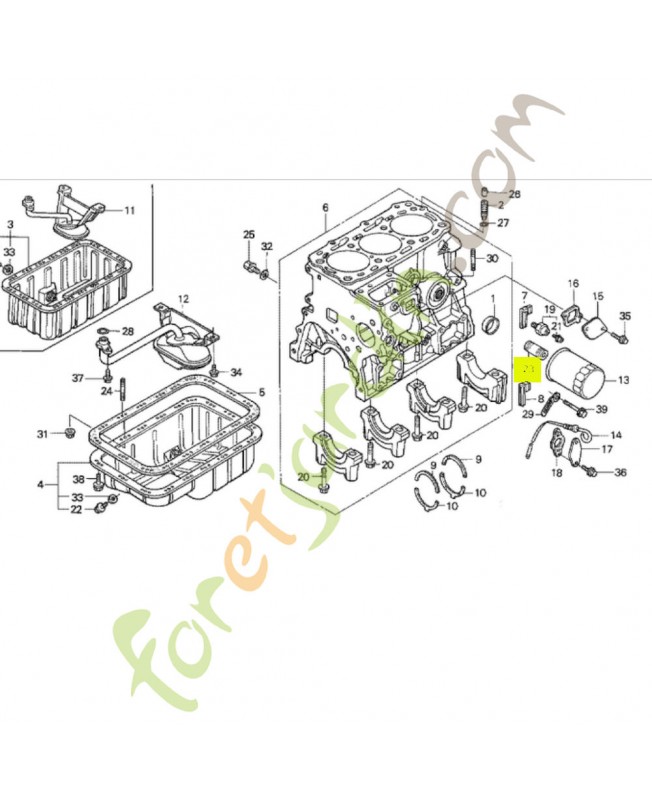 Support de filtre a huile réf. Honda 90015PH1013