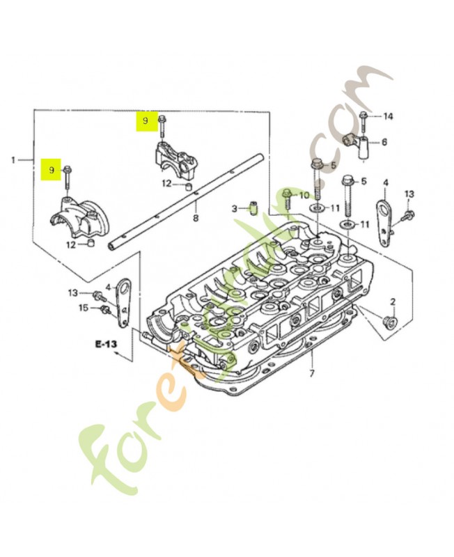 Boulon de bride 8x62 réf. Honda 90003ZG5000