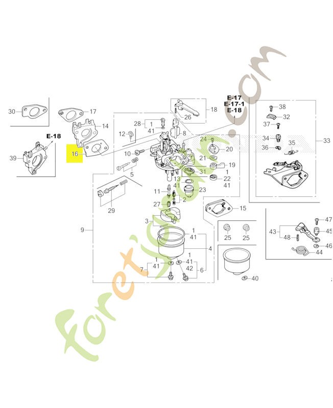 Joint de carburateur réf. Honda 16221ZF6800
