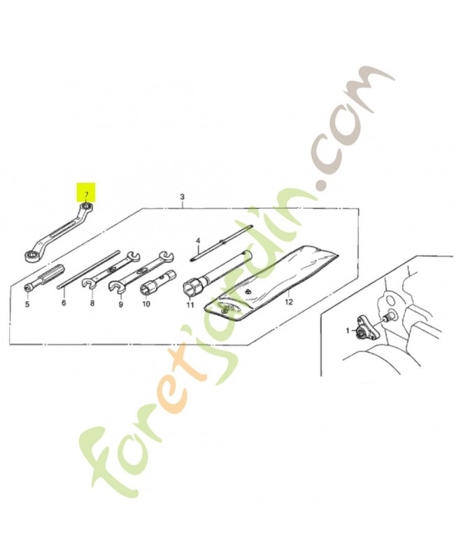 Cle 10x12 réf. Honda 89227461000