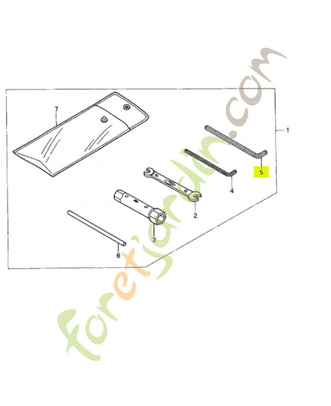 Cle 5mm réf. Honda 89221MJ4000