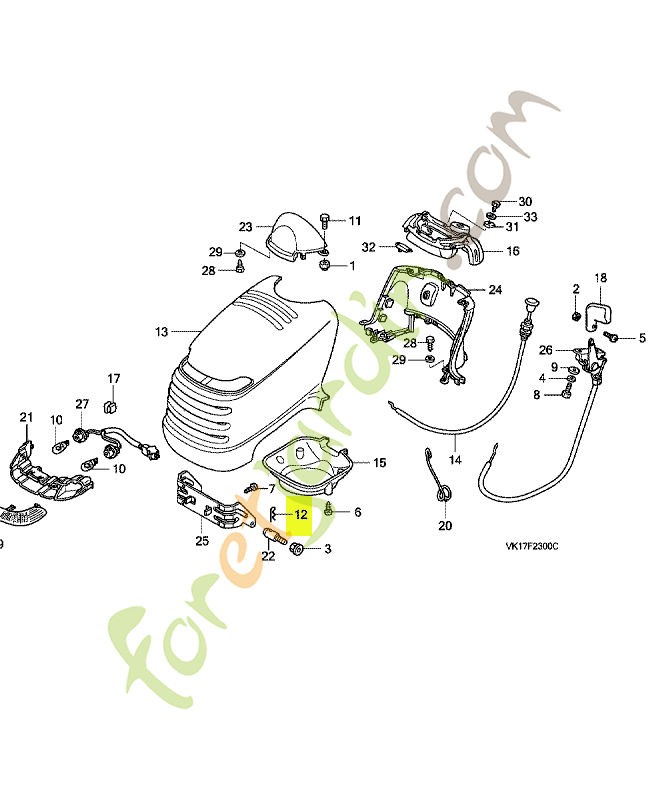 Goupille de blocage, 12mm réf. Honda 80211VK1003