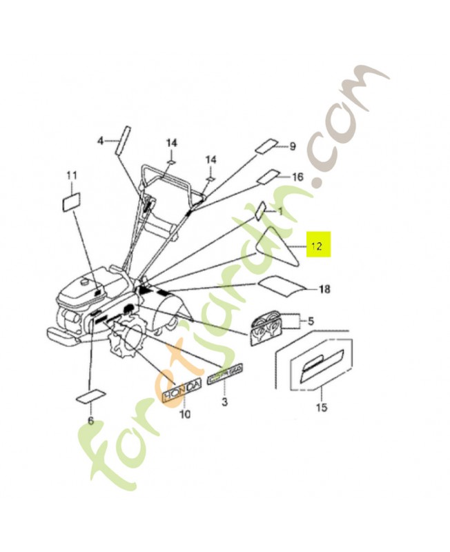 Marque rotation (ec) réf. Honda 87609777761
