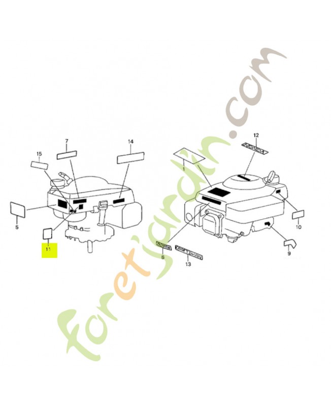Etiquette d'avertissement réf. Honda 87594VA9000