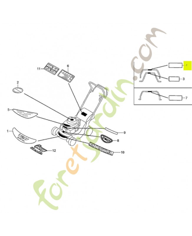 Marque de commande de lame réf. Honda 87588VH3000