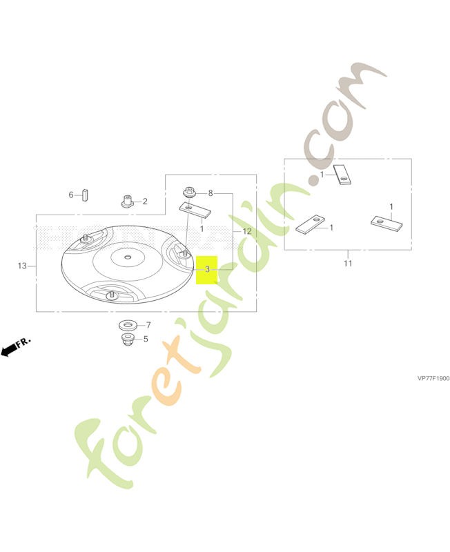 Comp. disques, lame réf. Honda 72610VP7C50