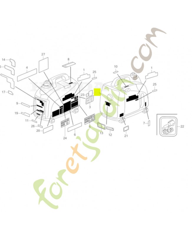 Etiquette de levier de nez réf. Honda 87578ZT3C60