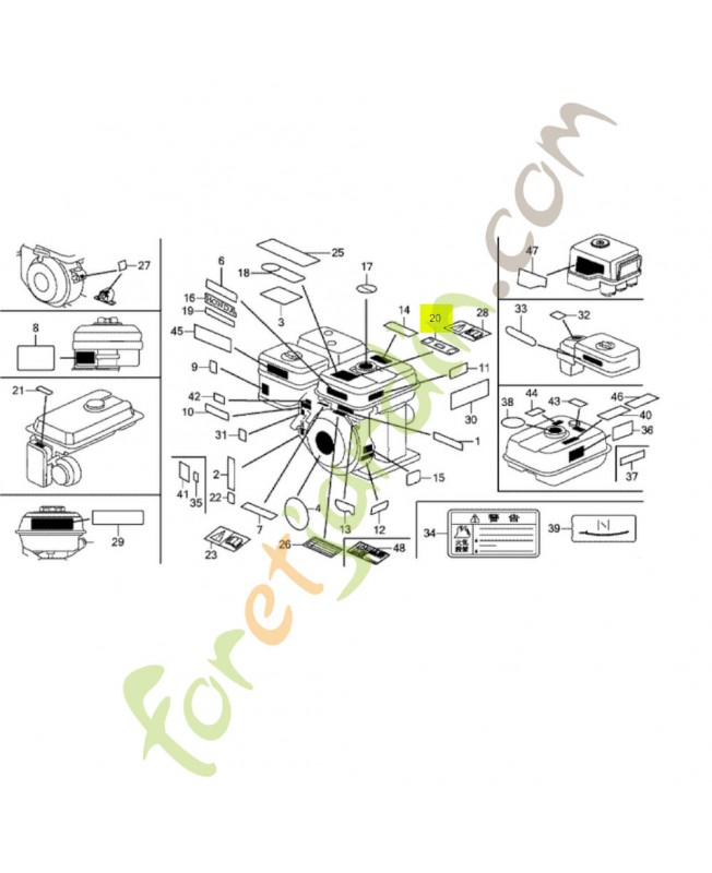 Marque d'indication d'essence réf. Honda 87565ZE2811