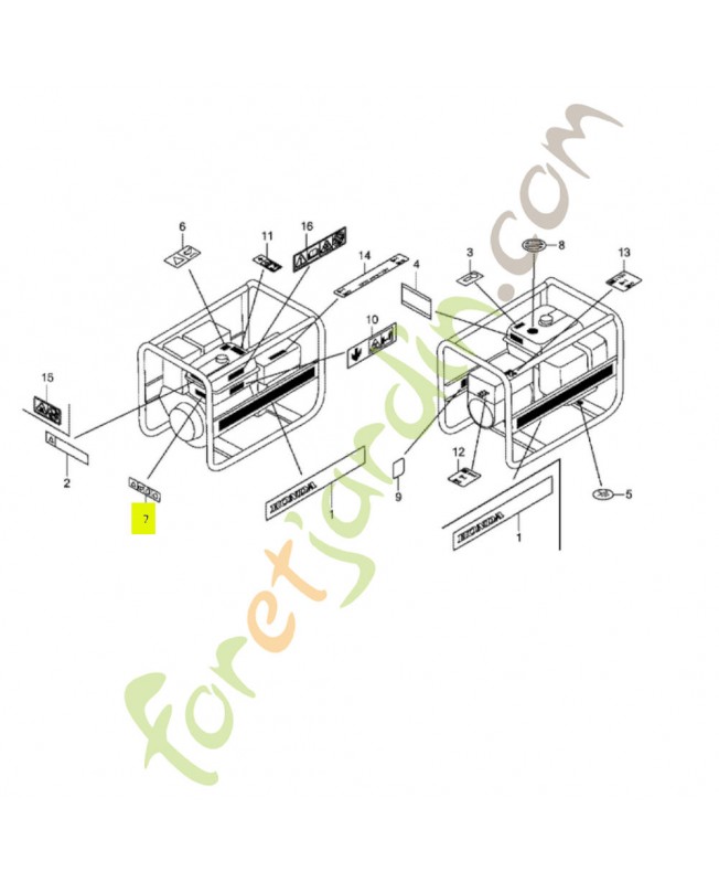 Plaque d'avertissement co réf. Honda 87561ZD5000