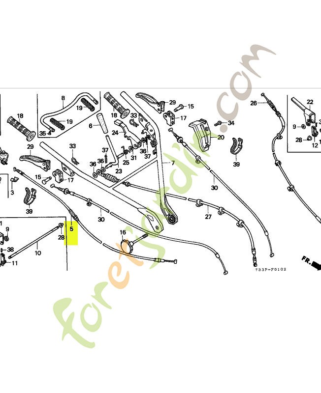 Cable comp. accelerateur réf. Honda 17910734961
