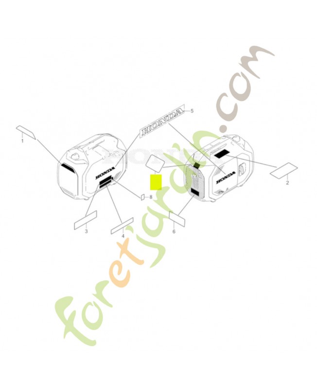 Etiquette d'avertissement réf. Honda 87542Z45000