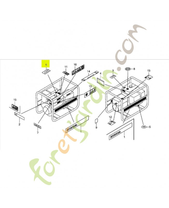 Etiquette d'avertissement réf. Honda 87539ZD5000