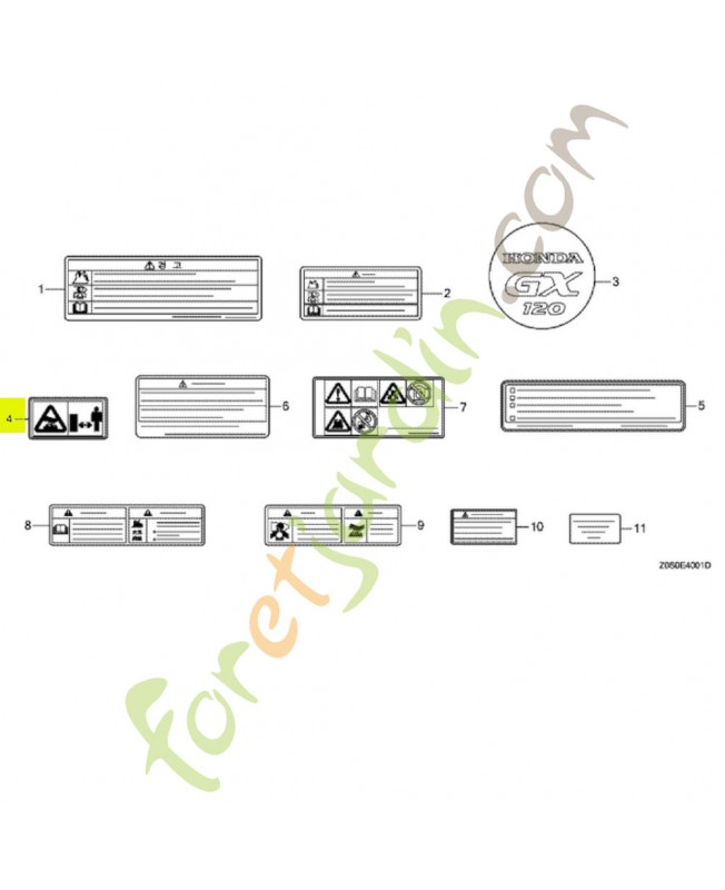 Etiquette d'avertissement réf. Honda 87539Z4M800