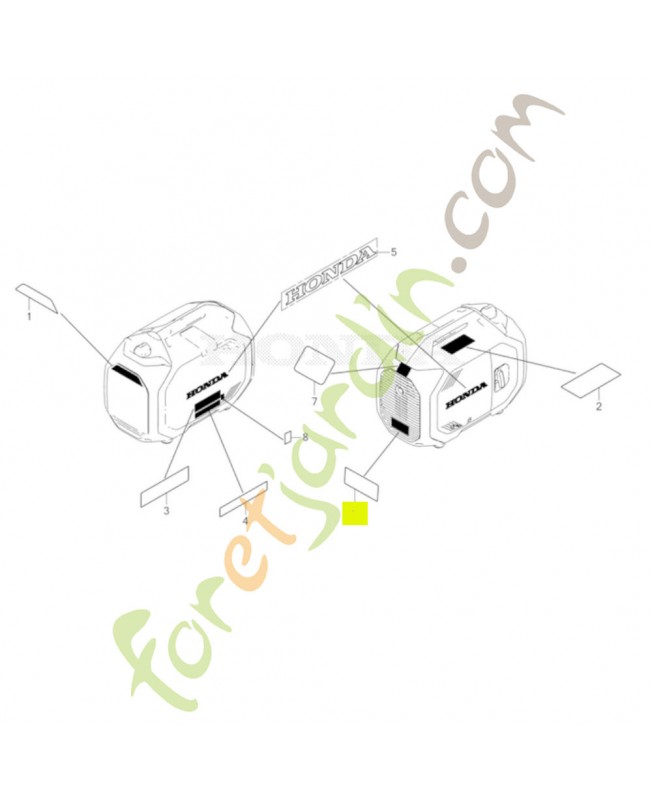 Autocollant mise en garde réf. Honda 87539Z45A60