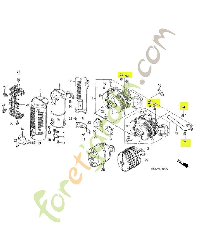 Ecrou de bride, 8mm réf. Honda 9405008080