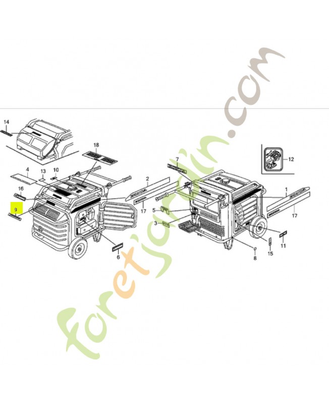 Etiquette d'avertissement réf. Honda 87539Z25A60