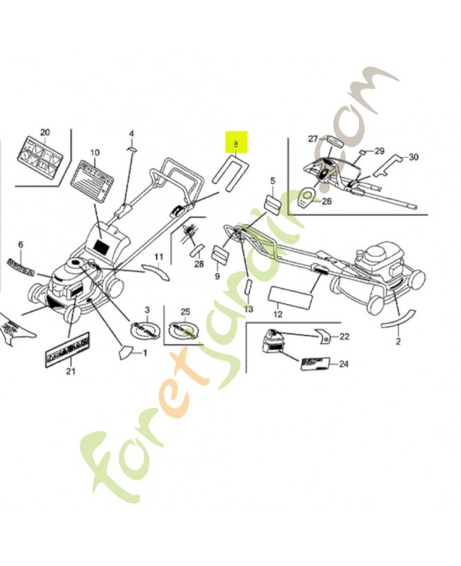 Marque d'indication de réf. Honda 87532VH7Y40